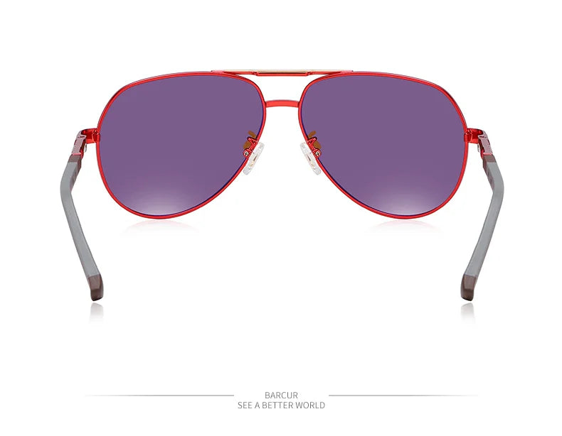 Ochelari de soare vintage din aluminiu BARCUR pentru bărbați, cu strat polarizat, ochelari de soare clasici pentru femei, accesorii de conducere pentru bărbați, ochelari