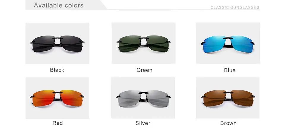 KINGSEVEN TR90 Ochelari de soare fără ramă pentru bărbați Ochelari de soare ultralegeri, pătrați, fără ramă, pentru femei, de marcă, cu lentile oglindă