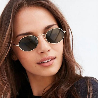 Ochelari de soare ovali pentru femei, ochelari de conducere, ochelari de soare rotunzi, aurii, mici, retro, vintage, sexy, rame de ochelari de soare, accesorii pentru ciclism