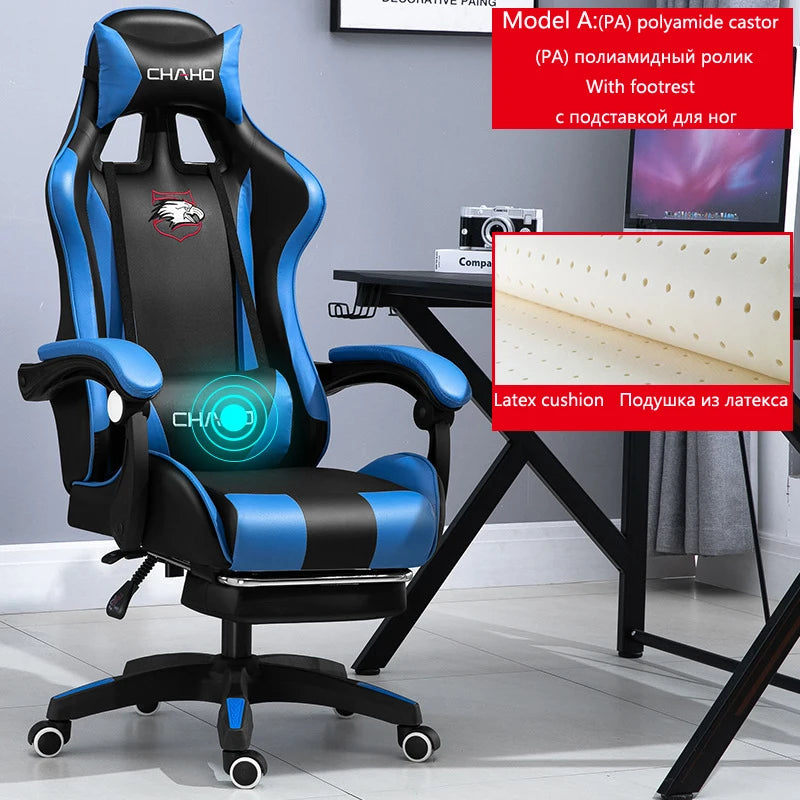 Joylive WCG Ergonomic Gaming Chair Leather Computer Chair Reclining Racing Office Chair with Adjustable Armrests for Gaming Room
