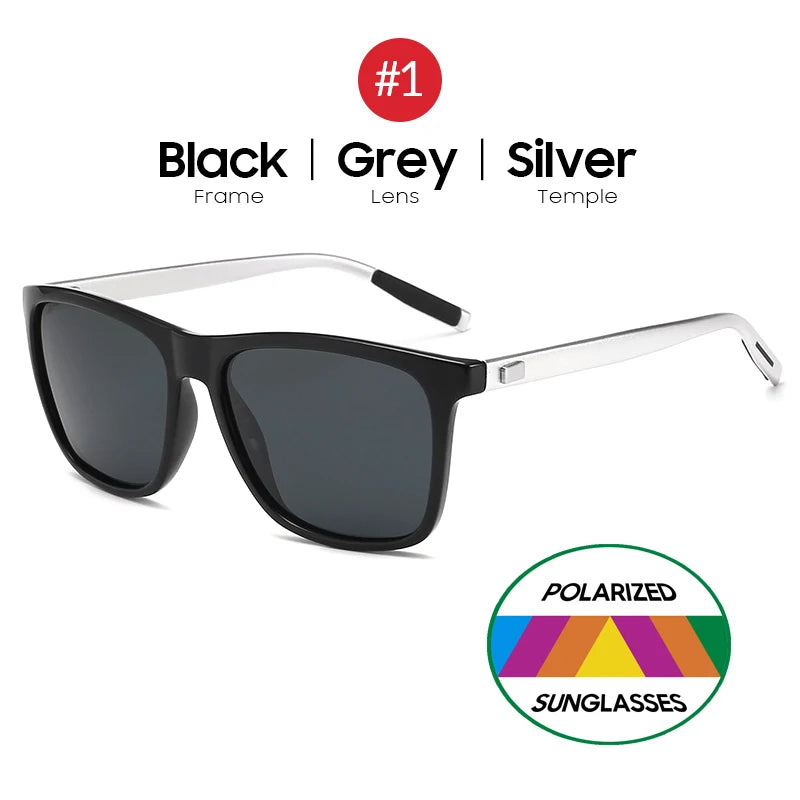 VIVIBEE Ochelari de soare polarizați de lux, pătrați, pentru bărbați, cu lentile oglindă albastre, clasici, unisex, la modă, pentru femei
