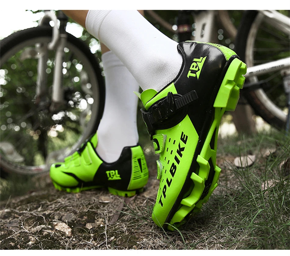 Professional Racing Road Bike Cycling Shoes for Men, Outdoor Non-Slip MTB Bicycle Sneakers, Breathable Self-Locking Sports Cleat Shoes