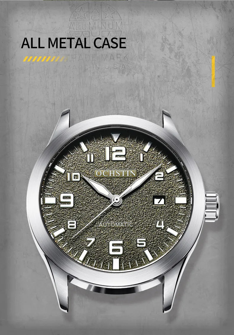 OCHSTIN Men Automatic Mechanical Watch Luxury Casual Dress Military Outdoor Sports Army Mens Wristwatches Waterproof Male Clock