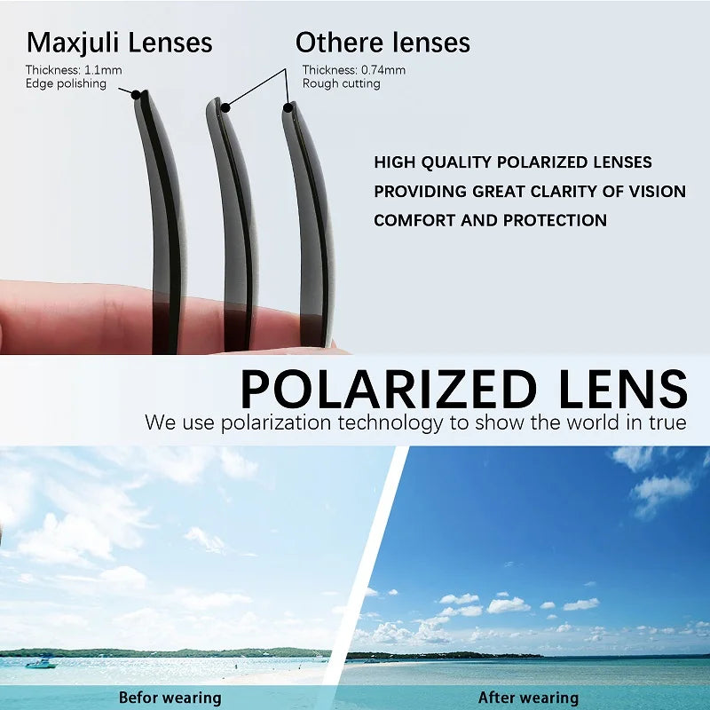 Ochelari de soare polarizați MAXJULI pentru bărbați și femei, ochelari de soare pentru condus, ciclism și alergare, cu protecție UV400, model 8120