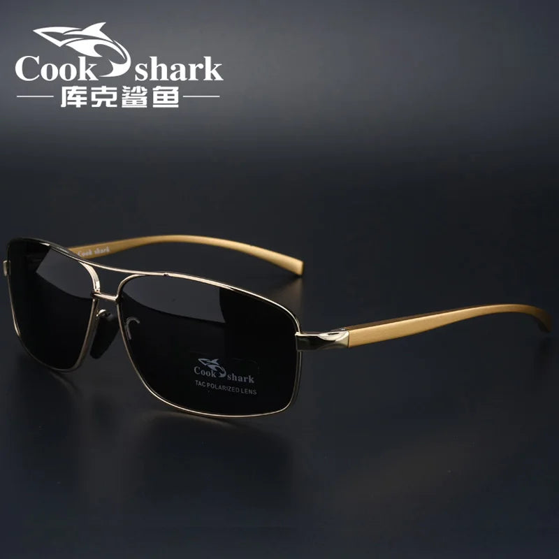 Cook Shark Ochelari de soare cu schimbare de culoare, model nou, pentru bărbați, cu polarizare Tidal, oglindă pentru șofer, ochelari de conducere cu vedere nocturnă