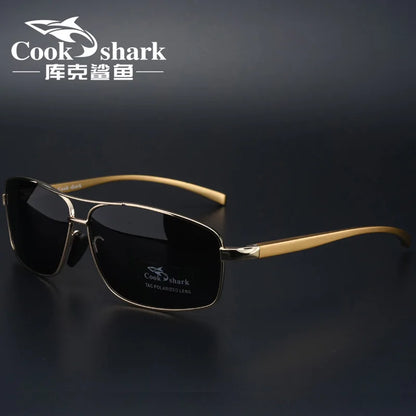 Cook Shark Ochelari de soare cu schimbare de culoare, model nou, pentru bărbați, cu polarizare Tidal, oglindă pentru șofer, ochelari de conducere cu vedere nocturnă