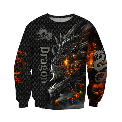 Upea tulilohikäärme 3D -kokopainettu miesten huppari, unisex-hupparit, collegepaita, syksyinen streetwear-rento takki, verryttelyasu KJ749