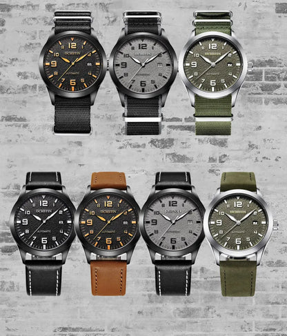 OCHSTIN Men Automatic Mechanical Watch Luxury Casual Dress Military Outdoor Sports Army Mens Wristwatches Waterproof Male Clock