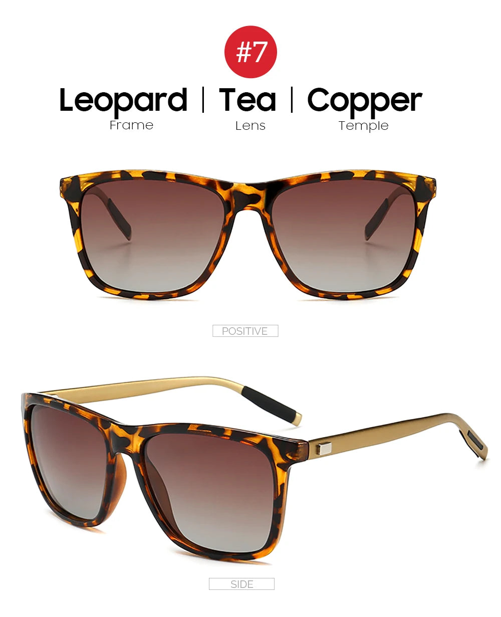 VIVIBEE Ochelari de soare polarizați de lux, pătrați, pentru bărbați, cu lentile oglindă albastre, clasici, unisex, la modă, pentru femei