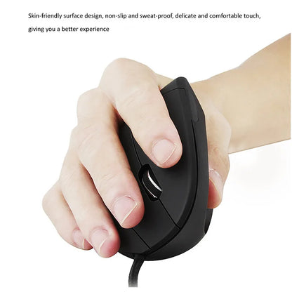 Wired Right Hand Vertical RGB Mouse Ergonomic Gaming Mouse 800 1200 1600 3200DPI USB Optical Wrist Healthy Mouse for PC Computer