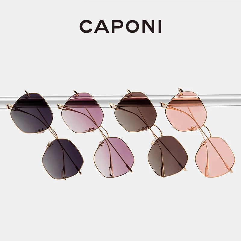 Ochelari de soare pentru femei CAPONI cu gradient polarizat, de marcă, de designer, cu protecție anti-raze UV, ochelari decorativi originali CP21015
