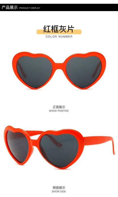 Ochelari cu efecte în formă de inimă – luminile se transformă în formă de inimă noaptea – ochelari cu difracție – ochelari de soare la modă pentru femei