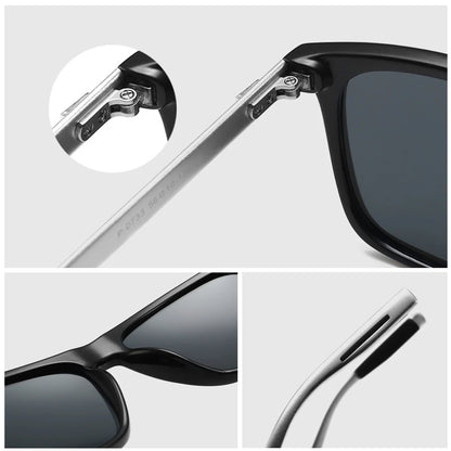 VIVIBEE Ochelari de soare polarizați de lux, pătrați, pentru bărbați, cu lentile oglindă albastre, clasici, unisex, la modă, pentru femei