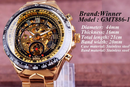 Montre mécanique automatique pour homme en acier inoxydable