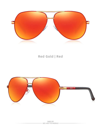 Ochelari de soare vintage din aluminiu BARCUR pentru bărbați, cu strat polarizat, ochelari de soare clasici pentru femei, accesorii de conducere pentru bărbați, ochelari