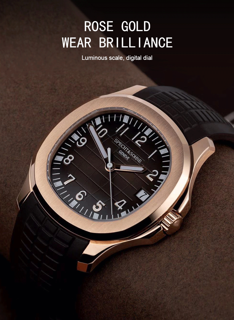 Specht & Söhne Brand Automatic Mechanical Watches Sports Wristwatches Green Sapphire Luminous 50M Waterproof Men's Watch