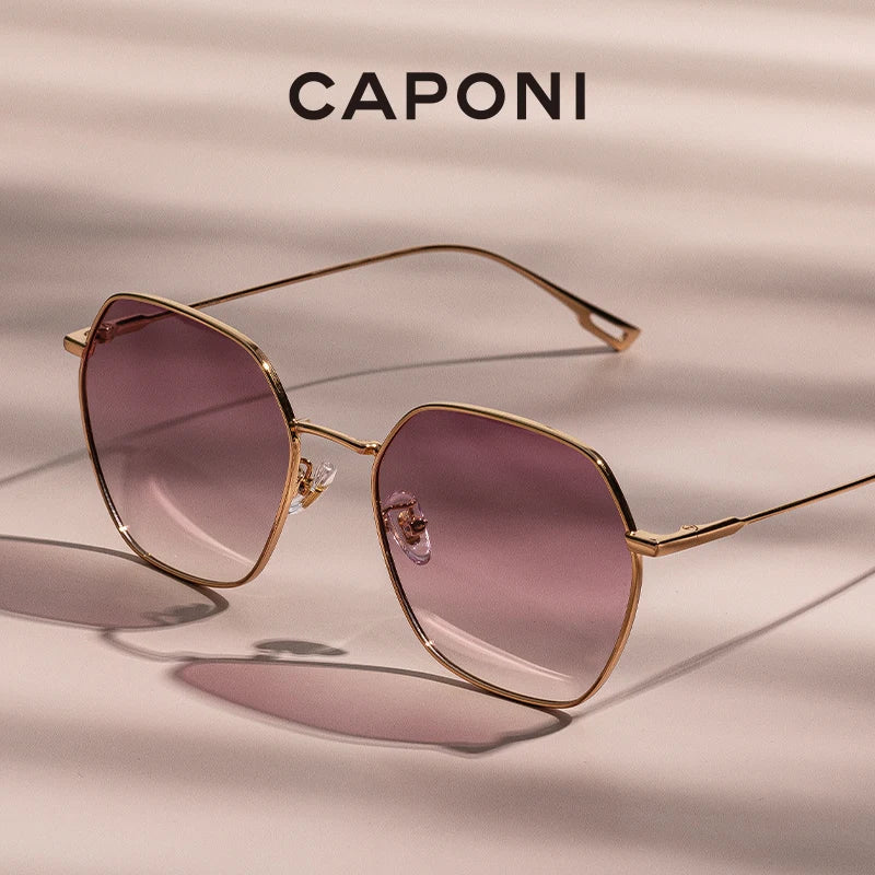 Ochelari de soare pentru femei CAPONI cu gradient polarizat, de marcă, de designer, cu protecție anti-raze UV, ochelari decorativi originali CP21015