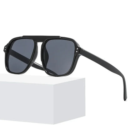 Ochelari de soare la modă pentru femei și bărbați, ochelari de soare cu ramă dublă, stil vintage, pentru activități în aer liber, călătorii și conducere, cu protecție UV400