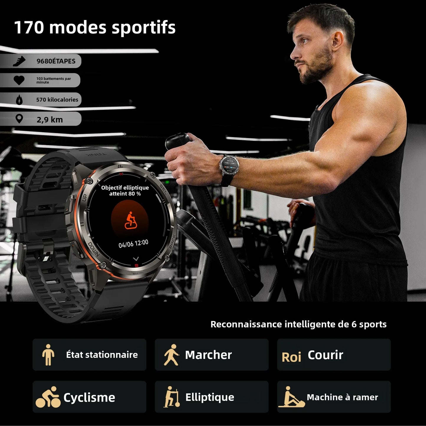 KOSPET TANK T3 Ultra 2 GPS Smart Watch for Men Bluetooth Call 5ATM IP69K Waterproof Men's Watch Stainless Steel Health Monitor