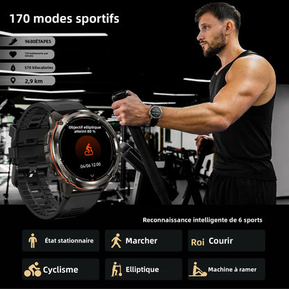 KOSPET TANK T3 Ultra 2 GPS Smart Watch for Men Bluetooth Call 5ATM IP69K Waterproof Men's Watch Stainless Steel Health Monitor