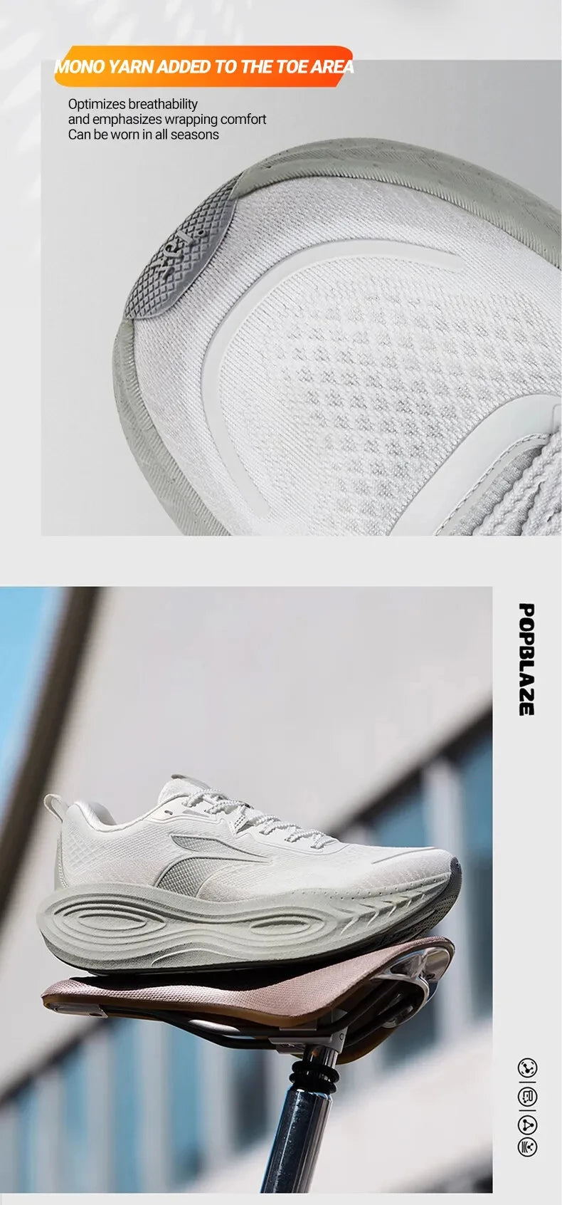 361 Degrees PopBlaze 5 Men Running Shoes New Cushioning Thick-Soled Breathable Non-Slip Outdoor Jogging Male Sneakers 672532212