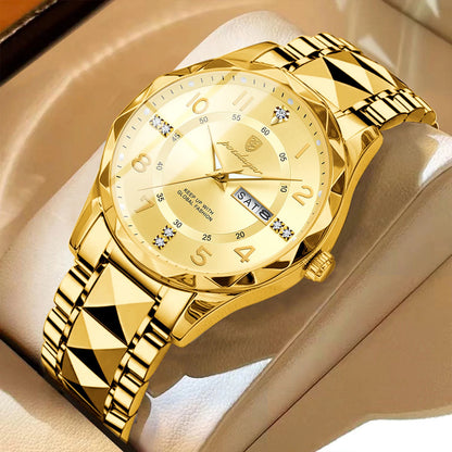 Relógio de homem POEDAGAR Fashion Luxury, estanque, luminoso, de quartzo, bracelete em aço inoxidável, data e dia da semana, estilo descontraído.