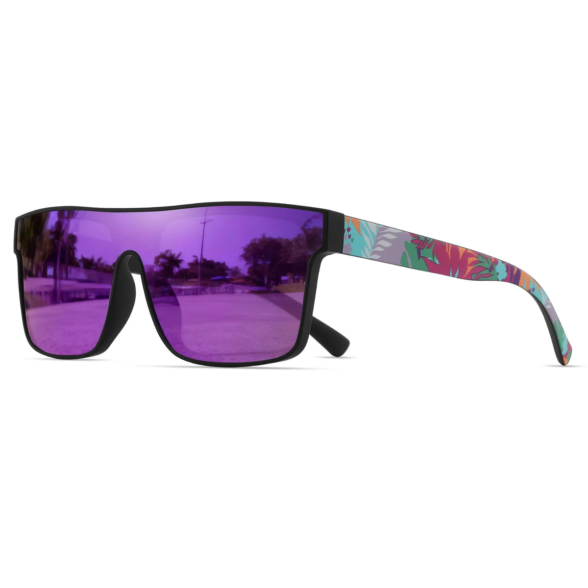 Ochelari de soare sport clasici, pătrați și la modă – brațe cu model, unisex, pentru ciclism, drumeții, călătorii – cadoul perfect