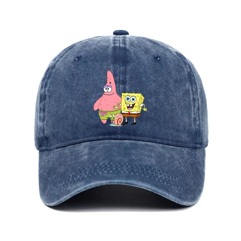 Fashion Cute SpongeBobs Baseball Cap Movie Cartoon Role Adult Men Women Sport Casual Sunshade Adjustable Anime Peaked Mesh Hat