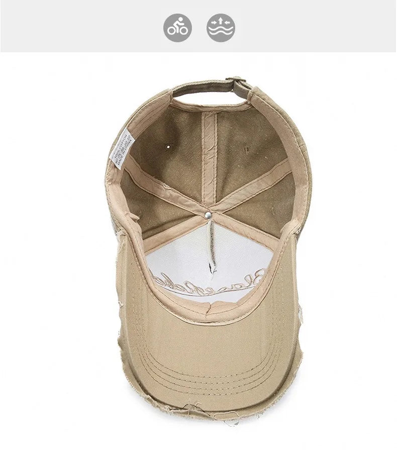 New Cool Fashion Men Washed Cotton Baseball Cap Retro Four Seasons Male Outdoor Sport Cap Hat For Men Accessory
