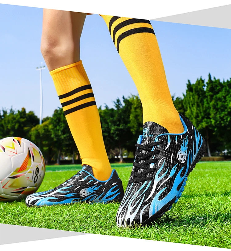 Chaussures de football pour enfants TF Turf, bottes de football respirantes, légères, antidérapantes, pour garçons et filles, chaussures de football pour entraînement en extérieur.