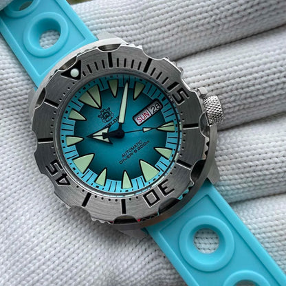 STEELDIVE SD1984 New Arrival 42.2MM M onster 200M Waterproof NH36 Day Function Sapphire Glass Automatic Movement Steel Bracelet
