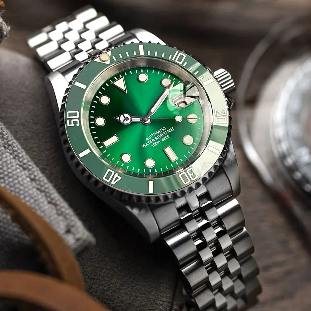 200m Waterproof Miyota8215 Automatic Men's Watch Diver Watches 40mm Mechanical Movement Luminous Jubilee Strap Glide Lock Buckle