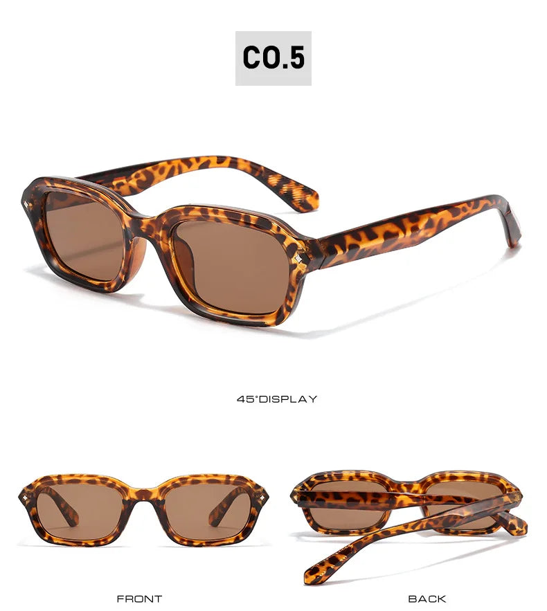 BOYSEEN Ochelari de soare de plajă pentru bărbați, de vară, portocalii, UV400, ochelari de soare punk cu ramă îngustă și formă pătrată