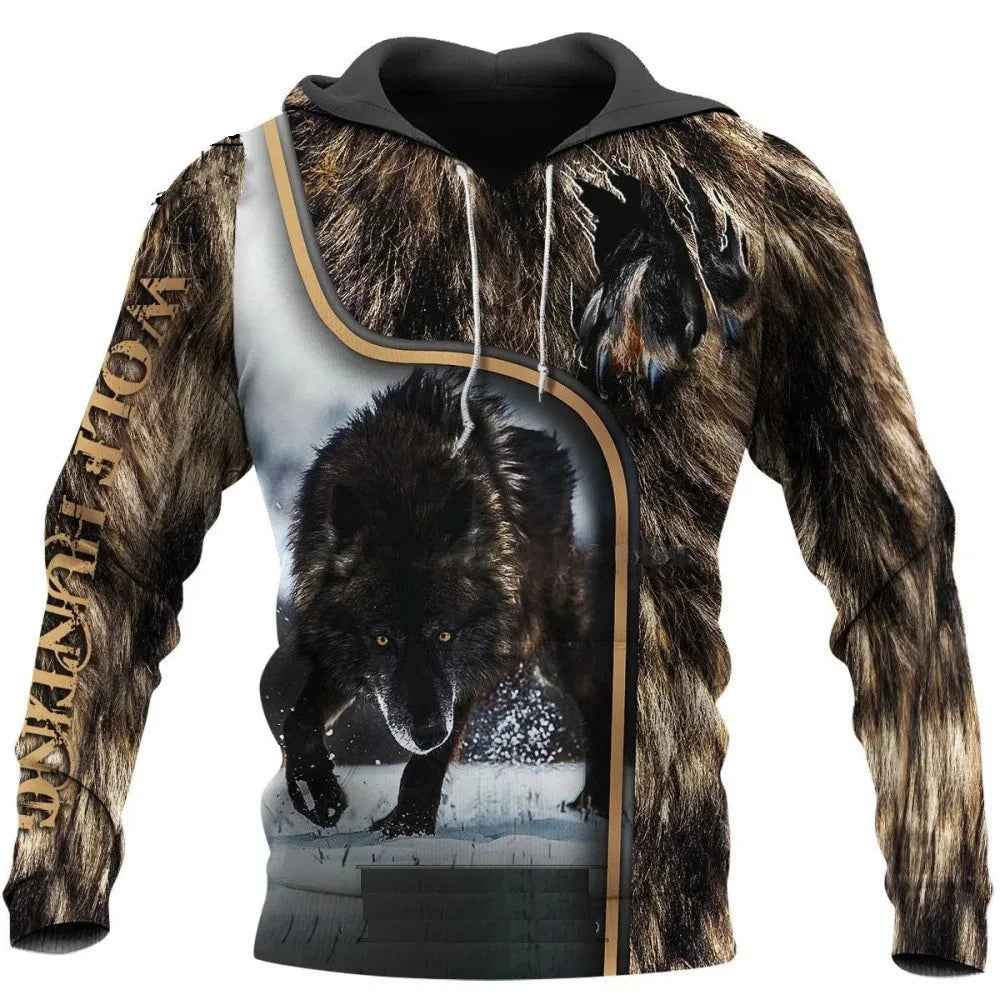 Wolf Printed Hoodies Men 3D Hoodies Brand Sweatshirts Jackets Quality Pullover Fashion Tracksuits Animal Streetwear Out