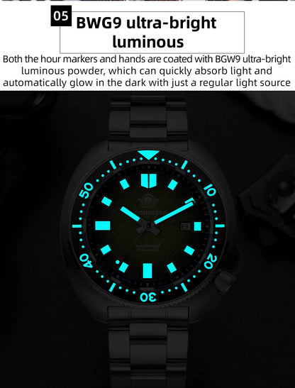 ADDIESDIVE Men's Luxury Watch 20Bar Waterproof  Display AD2511 Sapphire Glass Reloj Hombre BGW9 Super Luminous Quartz Watches