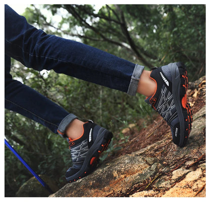 Sapatos de caminhada de marca para homem em malha respirável, calçado de viagem outdoor impermeável para caça e pesca, sapatos desportivos de montanha, todo-o-terreno e equitação
