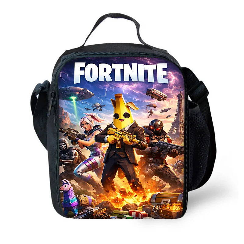 New Game FortniteS Child Insulated Large Capacity Bag for Boy and Girl Student Outdoor Picnic Resuable Thermal Cooler Lunch Box