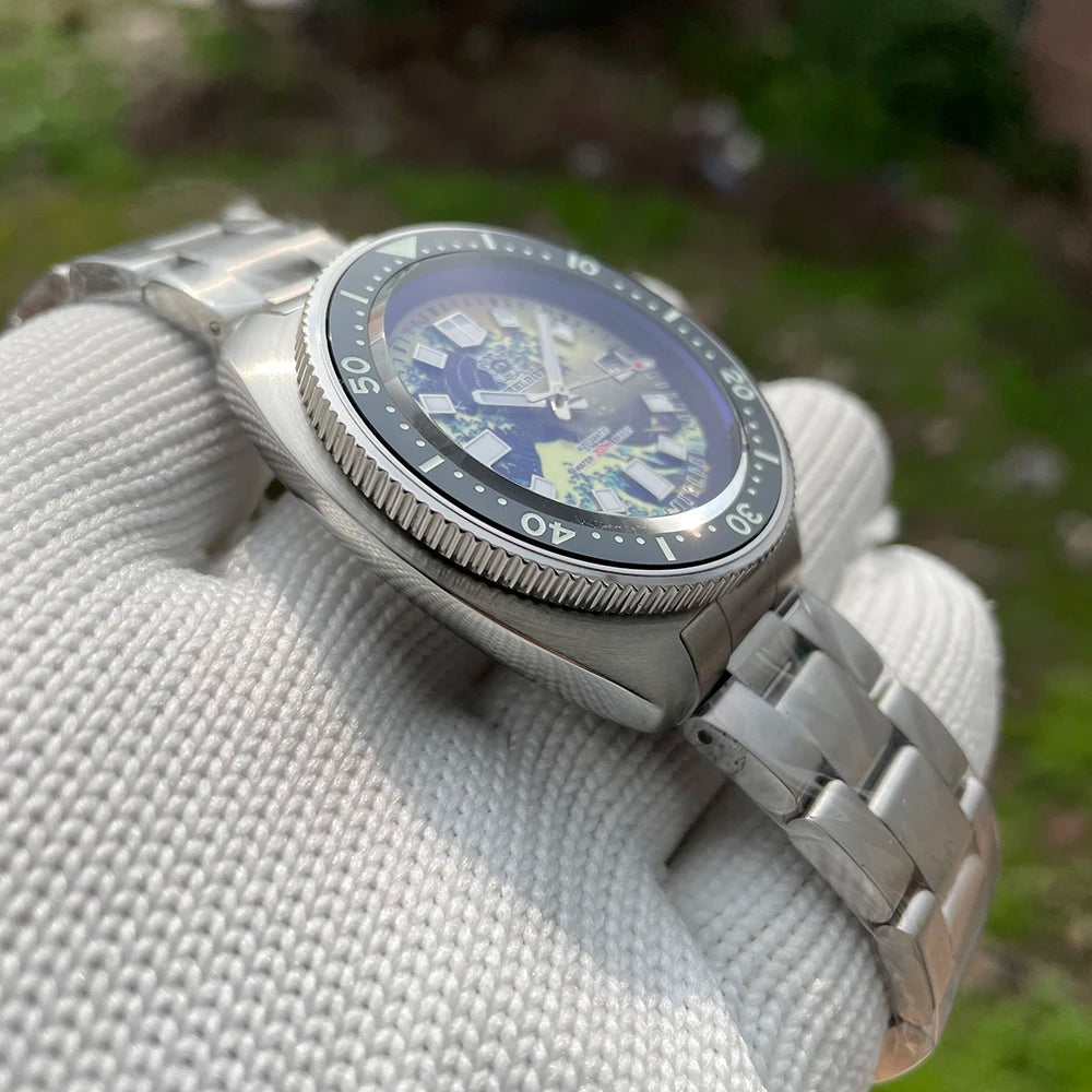 STEELDIVE SD1970J Kanagawa Turtle Full Luminous Dial Ceramic Bezel NH35 Automatic STEELDIVE Official Store Men's Dive Watch