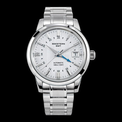 SEESTERN Men's Automatic Mechanical Wristwatch NH34 GMT Movement 10bar Waterproof Domed Sapphire Crystal Watch Limited S446 New