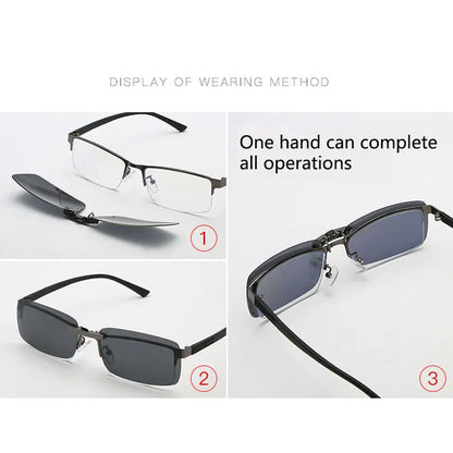 BOYSEEN Ochelari de soare polarizați cu clemă, lentile pentru vizibilitate zi și noapte la volan, unisex, sport, pescuit, ochelari pentru miopie, bărbați, femei, călătorii, activități în aer liber