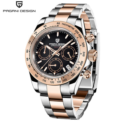 montre chronographe pour homme PAGANI DESIGN– Montre-bracelet à quartz de luxe, lumineuse et étanche.