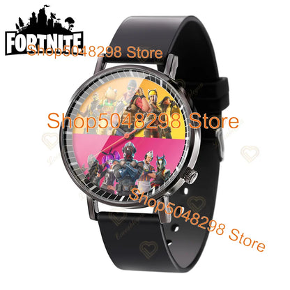 Relógio de Pulso Fortnite para Homem e Mulher, Relógio com Estampado Battle Game, Novidade 2025, Relógio de Quartzo Feminino, Presentes de Aniversário para Crianças