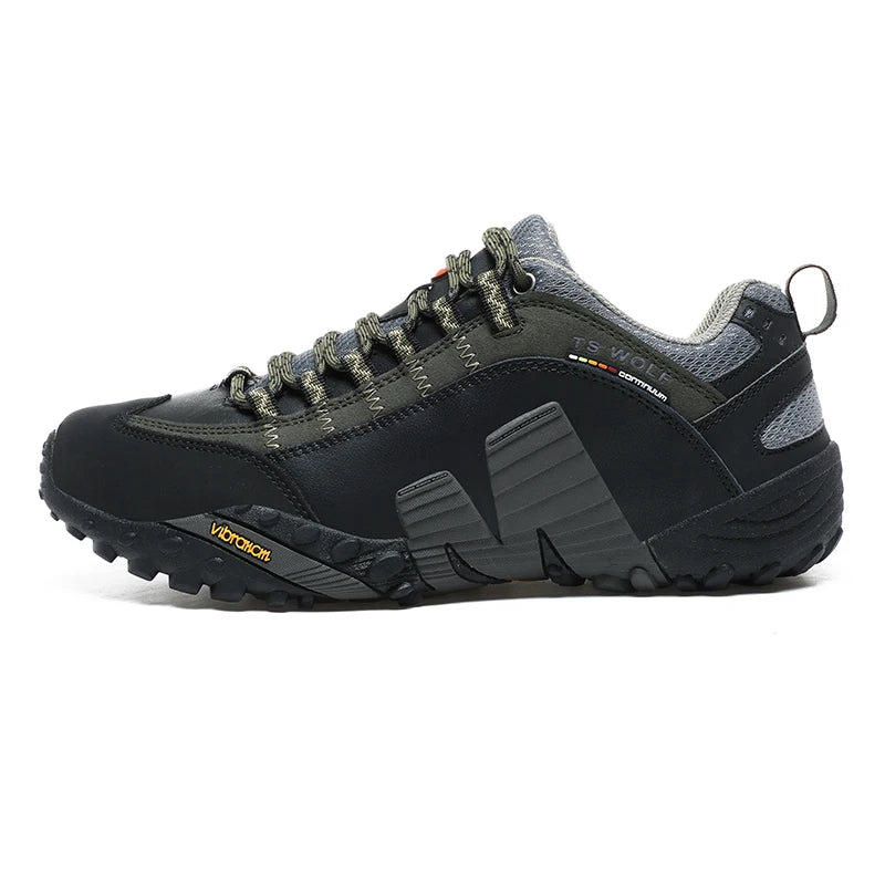 Mountaineering Shoes Men's Genuine Leather Outdoor Sports Anti-Slip Mountaineering Hiking Shoes Breathable Tourism Shoes