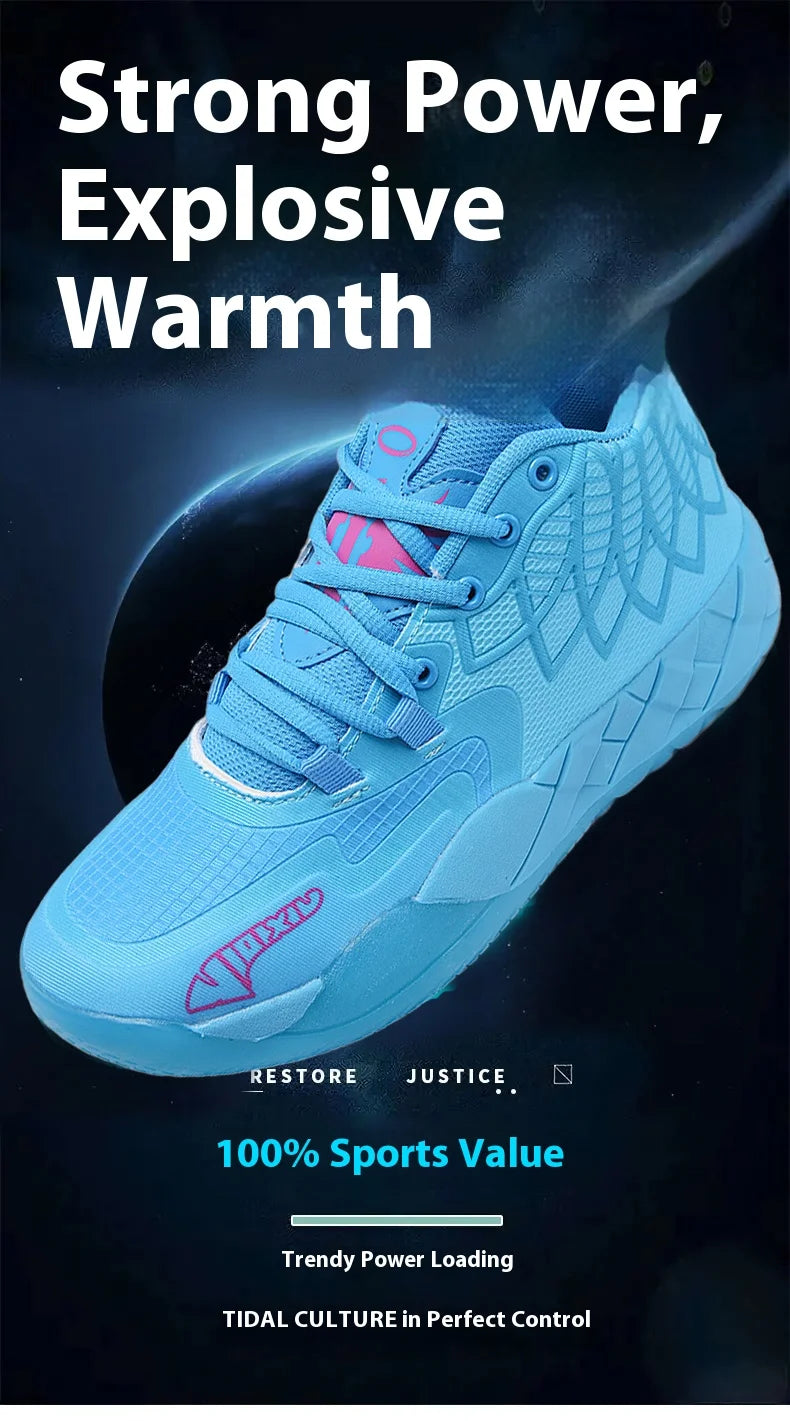 Three-ball generation Lamelo Ball basketball shoes Yin-yang high-top practical youth student basketball shoes men's sports shoes