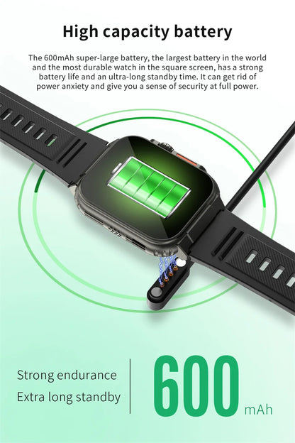 LIGE 600mAh New Ultra Smart Watch Men Bluetooth Call TWS Local Music Sport Clock 1.96'' IP68 Waterproof Relógio Smartwatch Women