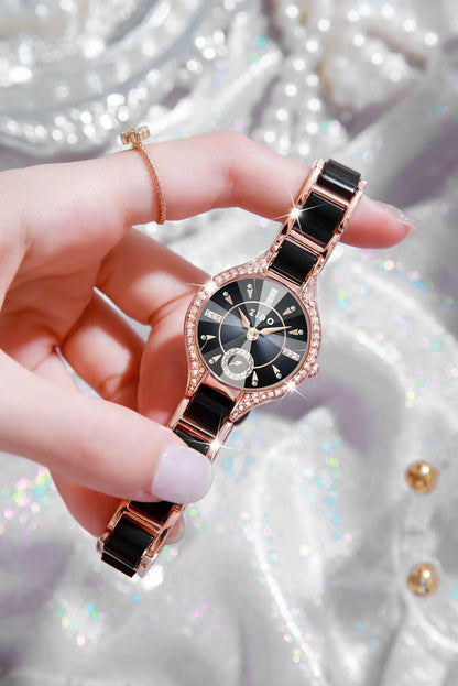 Watch for Women Brand Retro Light Luxury Waterproof Diamond Inlaid High Quality Stainless Steel Female Fashion Clock Watch