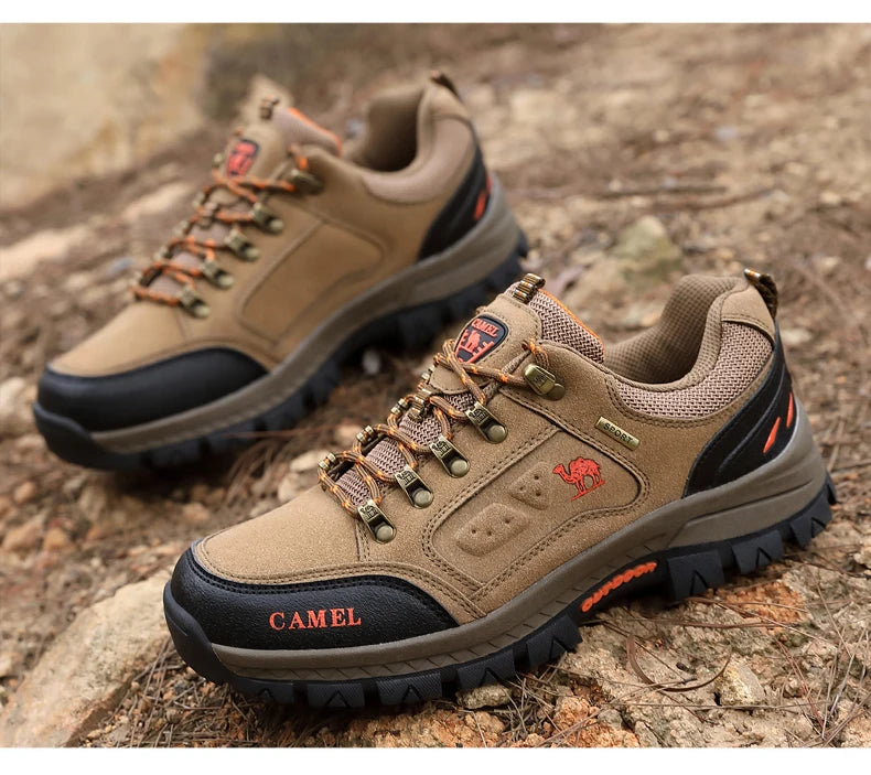 Classic Black Men's Hiking Shoes Outdoor Low Climbing Walking Shoes For Men Trekking Sneakers Non-Slip Mountaineering Shoes Man