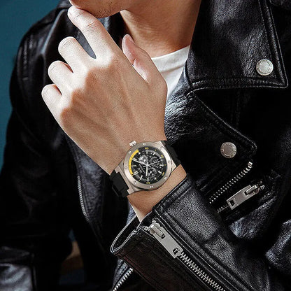 Carnival Brand IW High-End Series Luxury Imported Movement Mechanical Watch Men Sport Rubber Strap 50m Waterproof Fashion Watch