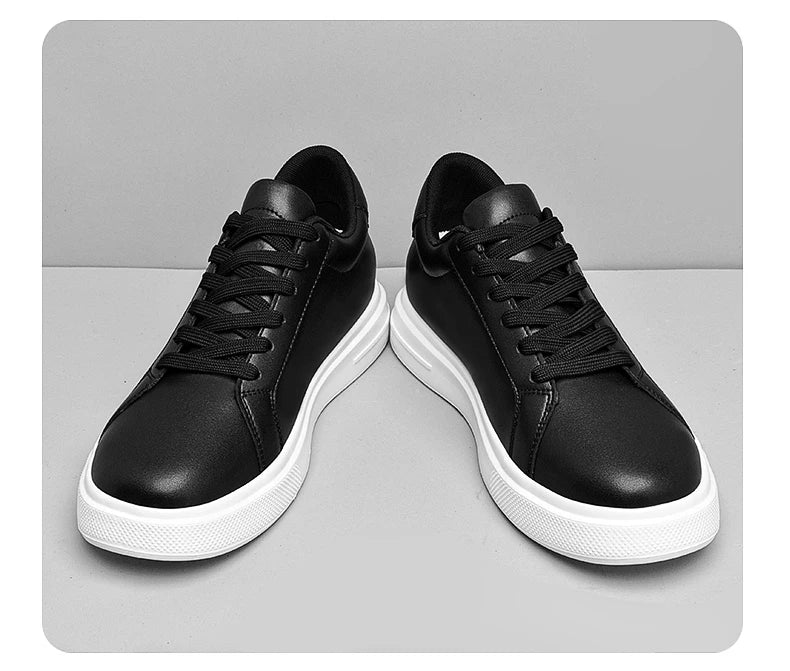 New  Men's Sneakers Elevator Shoes Heightening Height Increase Insole 6-10CM High Heels Shoes Leather Sport Shoes Men Shoes