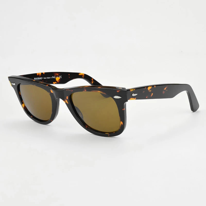 Ochelari de soare clasici cu lentile de sticlă Ochelari de soare din acetat pentru bărbați Y-2140 Design cu nit dublu Ochelari de protecție eleganți pentru femei, cu formă pătrată, cu protecție UV